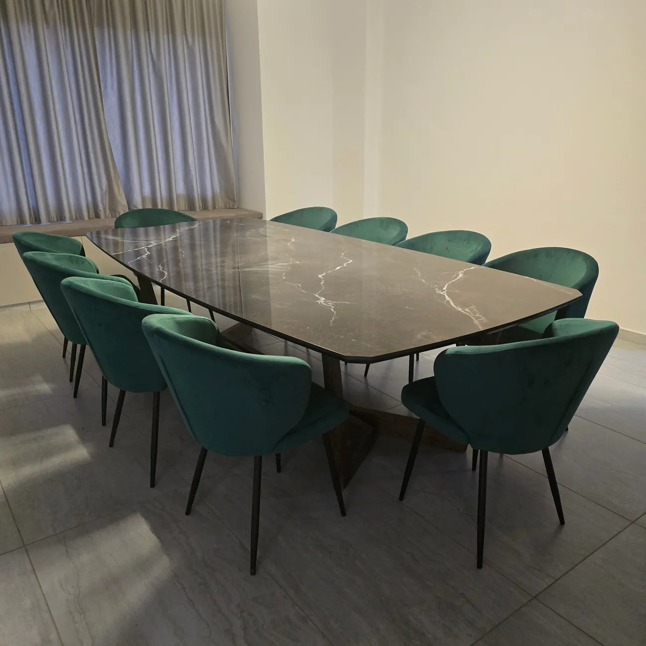 Dining table — twin base